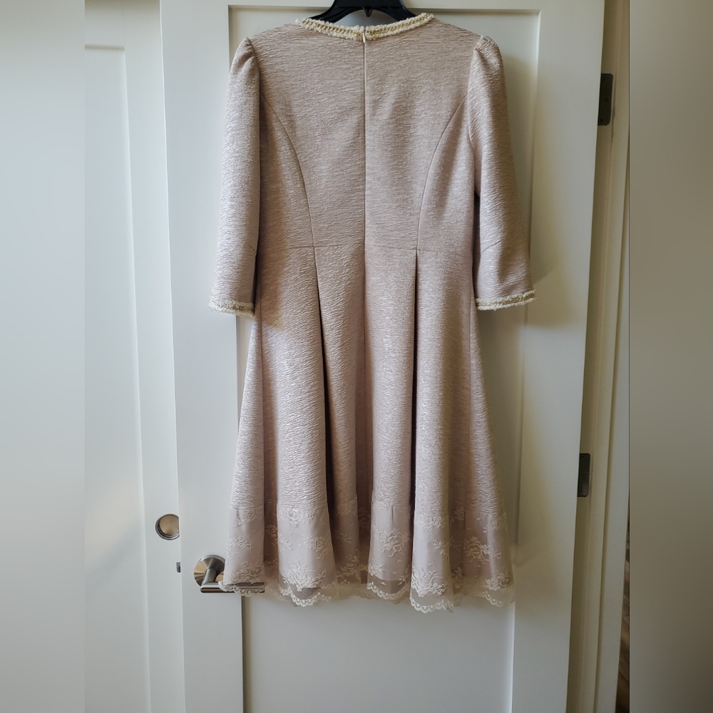 TS Three Seasons Pale Blush Pink Dress w/ Pretty Details @ Neck, Sleeves, & Hem - Picture 10 of 15